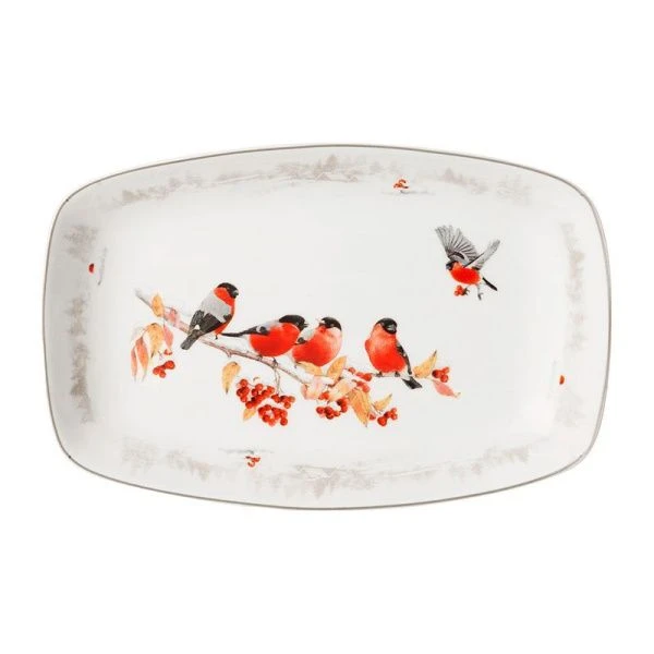 Блюдо прямоугольное 25*16*3см фарфор ЛЕСНАЯ СКАЗКА (12)