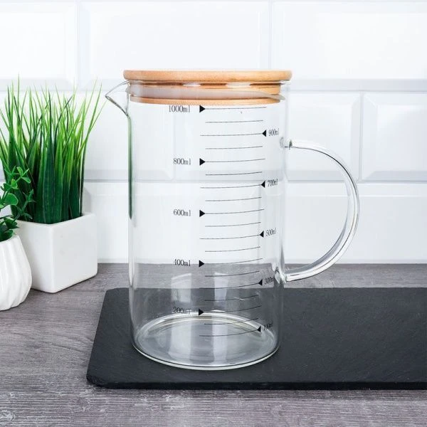 Кувшин 1000мл стекло с бамбук.крышкой и мерным делением LCWJ103 (48) Кувшин 1000мл стекло с бамбук.крышкой и мерным делением LCWJ103 (48)