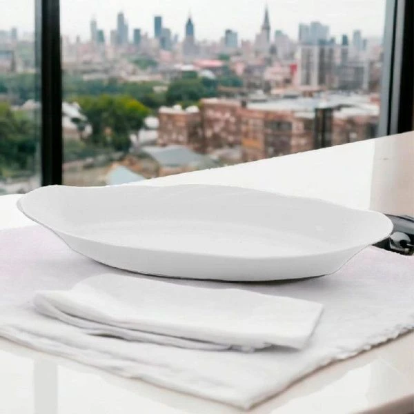 Селедочница 25см фарфор БЕЛЬЕ Голубка (15)