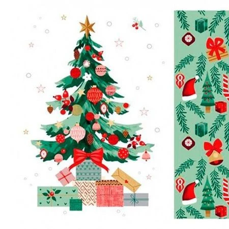 Полотенце кухонное вафельные 45*60см Новогодние гномики