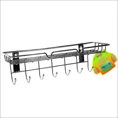яяяВешалка с полочкой 29*9*9см хром (8/64)