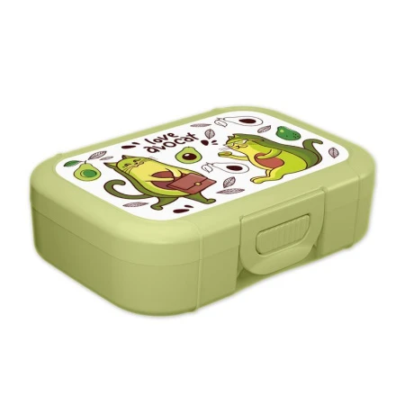 Ланч-бокс 850мл пластик салатовый с декором love avocat (15) 221180820/04
