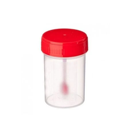 Контейнер стерильный с ложкой 100мл пластик для хранения и транспортировки биоматериала (250)