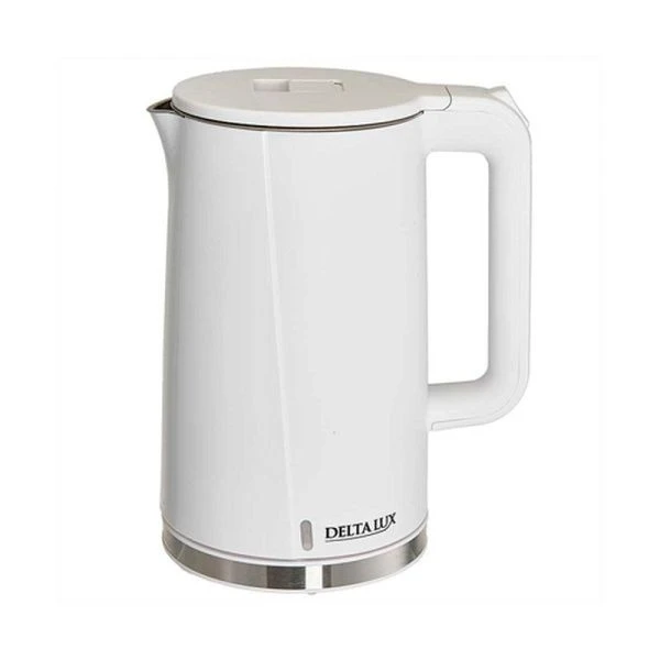 Чайник электрический 1,8л нерж.сталь/пластик DELTA LUX DE-1011 двойной корпус 2200Вт белый (8) Чайник электрический 1,8л нерж.сталь/пластик DELTA LUX DE-1011 двойной корпус 2200Вт белый (8)
