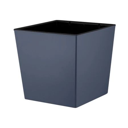 Горшок для цветов 11,6л 250*250мм пластик London Cube вулканический серый c дренажной вставкой