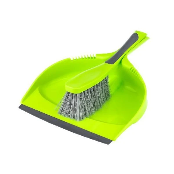 Набор совок с кромкой и щетка-сметка 240*315*100мм пластик ДУЭТ Салатовый (12)