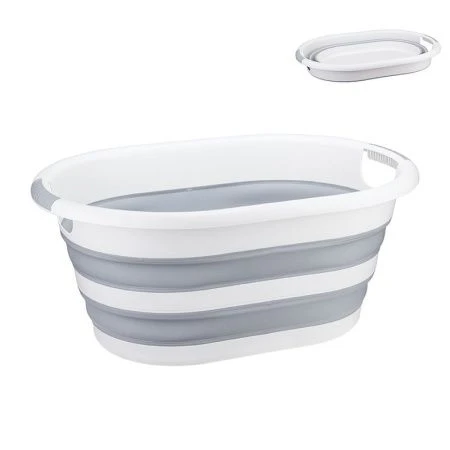 Таз 25л пластик ФЛЕКС смоки овальный складной (5)
