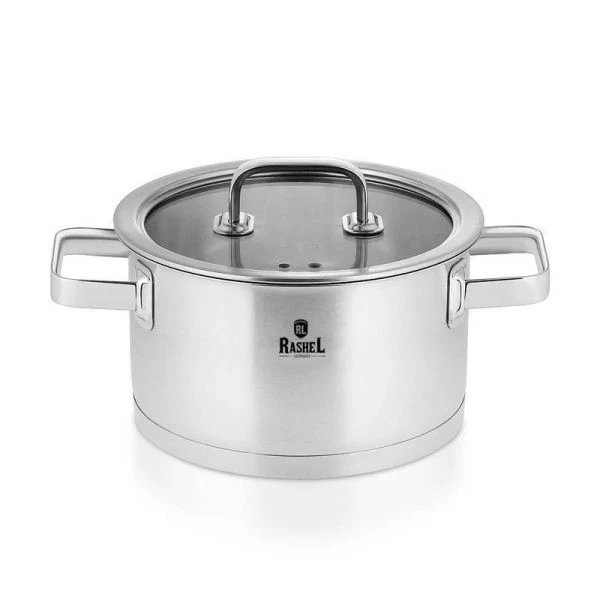 Кастрюля 2л нерж.сталь ВИКТОРИЯ со стекл.крышкой 16*10см R-200w (6)