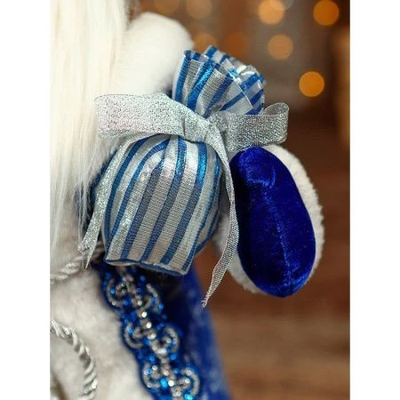 Дед Мороз в синей шубе, с мешком подарков, с мелодией, 40 см Т-6818