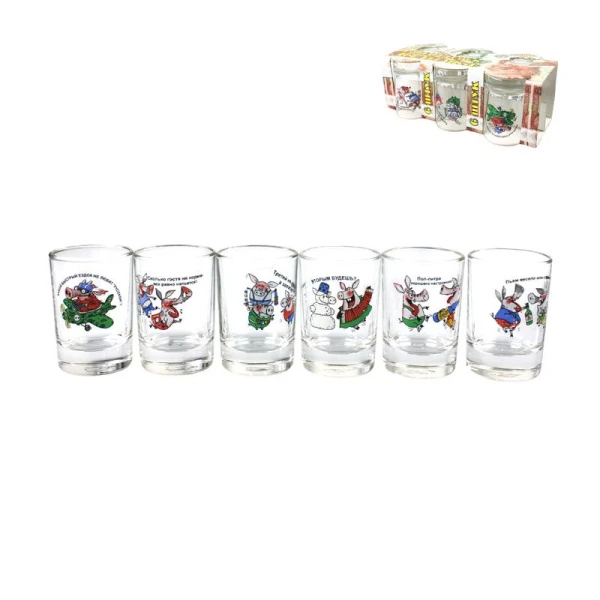 Стопки набор 6шт 50мл стекло ЮМОР