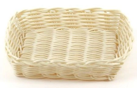 яяяКорзинка плетеная 19,5х17,5х4,5см пластм. белая KT3525 кт1917 (160)
