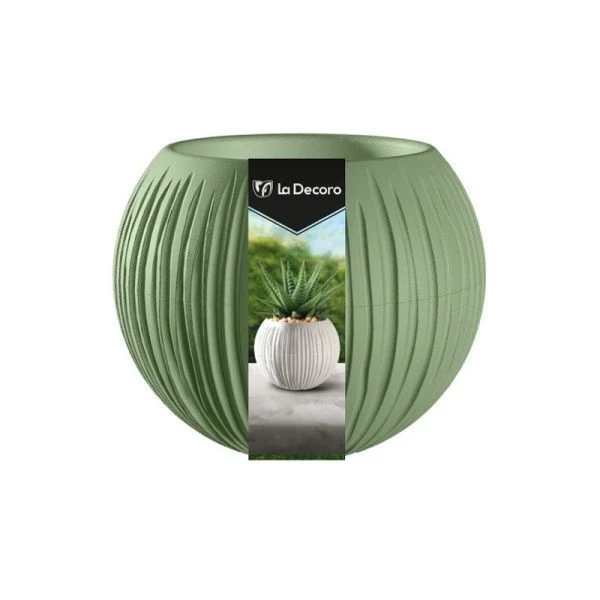 Кашпо 300мл 10*12см пластик СФЕРА МИНИ оливковый (27)