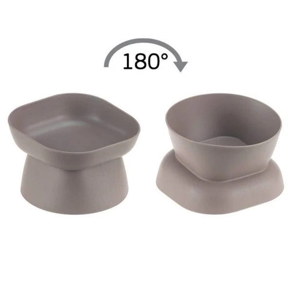 Миска для животных 200мл пластик КВАДРО французcкий серый (12) Миска для животных 200мл пластик КВАДРО французcкий серый (12)