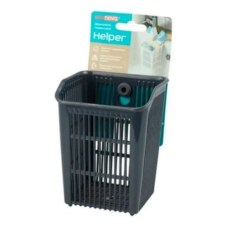 Держатель подвесной на присосках 94*95*121мм пластик HELPER темно-серый (24)