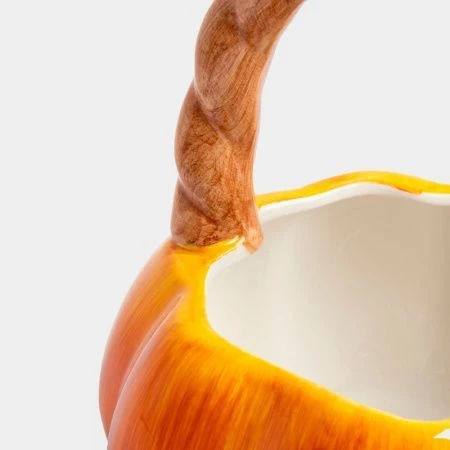 Конфетница 21*21см керамика Тыква Bright pumpkin оранжево-зеленая ANLAF-FDWS-031224-12