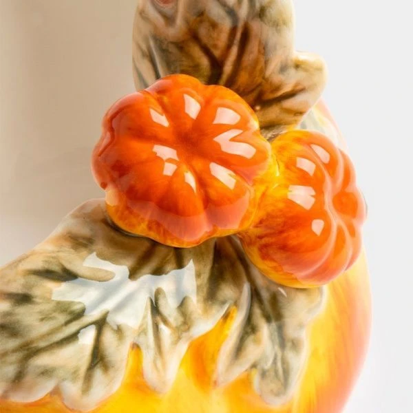 Конфетница 21*21см керамика Тыква Bright pumpkin оранжево-зеленая ANLAF-FDWS-031224-12