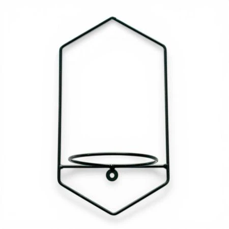 Подставка настенная на 1 цветок 30*16*13см металл черная 15-107B