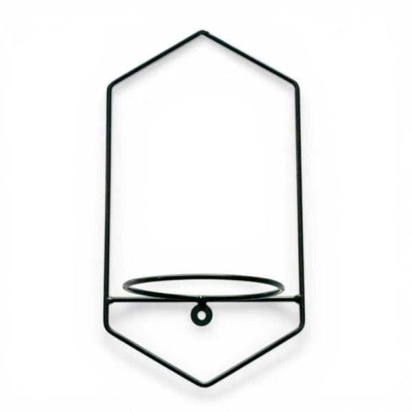 Подставка настенная на 1 цветок 30*16*13см металл черная 15-107B