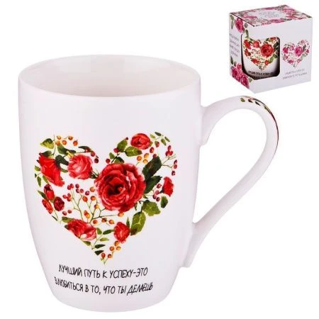 Кружка 350мл фарфор 11,5*8*10,5см подар.уп (48/36)