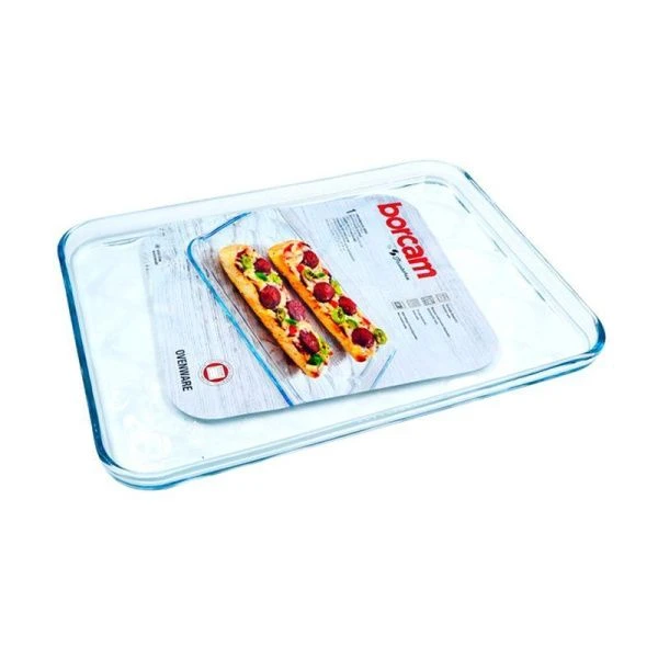 Форма-противень рифленая для запекания 1,1л стекло БОРКАМ  (6)