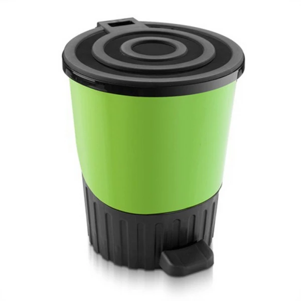 Контейнер для мусора 14л 280*325мм пластик ДУНЯ салатовый с педалью (6)