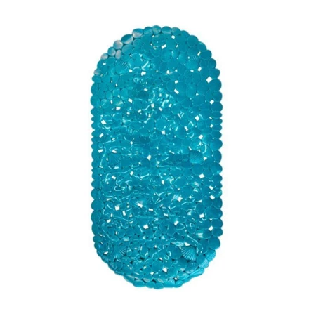 Коврик противоскользящий 35*69 КАМУШКИ овал сине-зеленый JC-14147 (48)