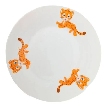 Тарелка детская мелкая 20см фарфор ТИГРЁНОК круглая (12/72)