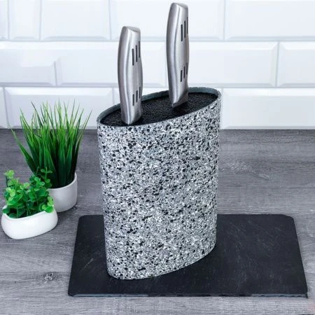 Подставка для ножей с наполнителем 22*16см пластик Овал матовая PPK95M (12)