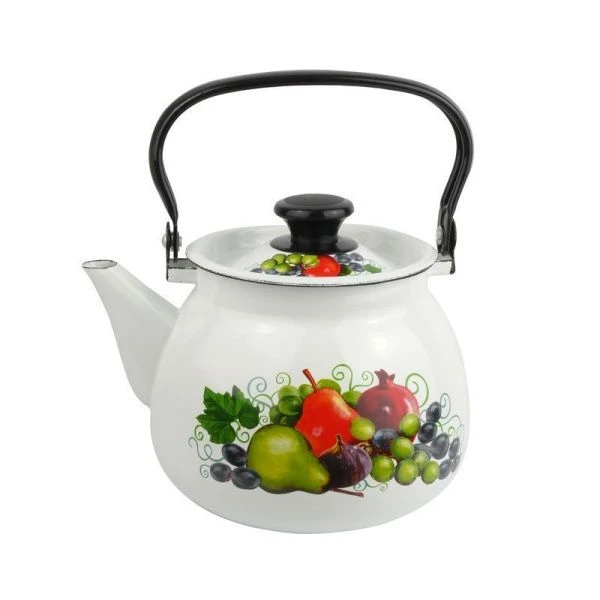 Чайник 3,5л эмаль ВОСТОЧНЫЕ ДАРЫ белый рис. сферический 42104-132/6-У (4)