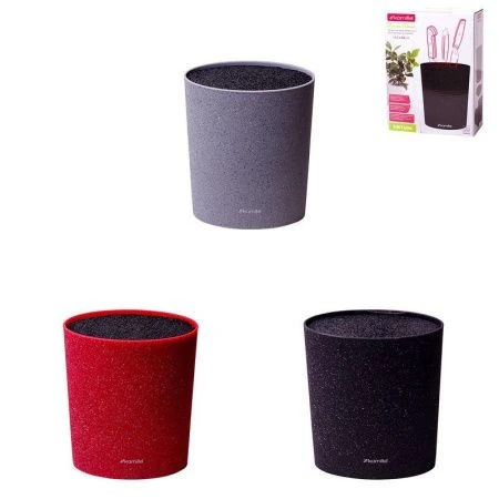 Подставка для ножей с наполнителем 22см пластик (чёрный мрамор, красный мрамор, серый мрамор) арт.7606 (6)