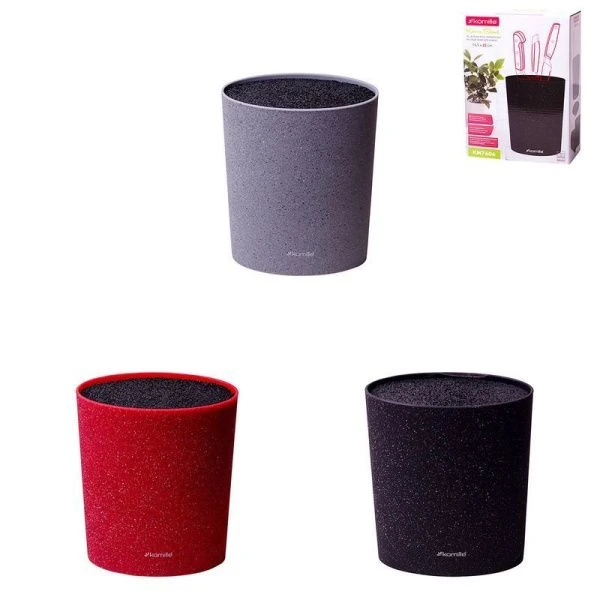 Подставка для ножей с наполнителем 22см пластик (чёрный мрамор, красный мрамор, серый мрамор) арт.7606 (6)