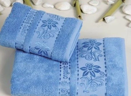 яяяНабор полотенец 2пр 50*90/70*140 бамбук Karna ORGANIC (Голубой)