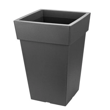 Кашпо 14л 300*300мм h-440мм  пластик ТУБУС Графитовый (3)