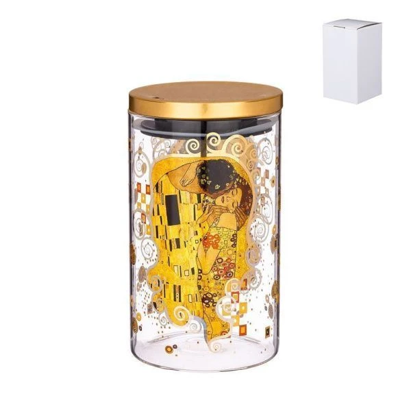 Банка для сыпучих продуктов 1,2л стекло с мет.крышкой ПОЦЕЛУЙ (18)