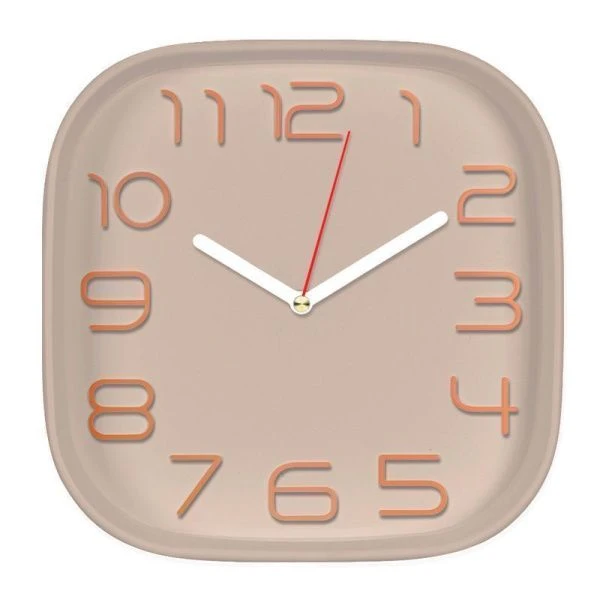 Часы настенные 25*25см пластик РУБИН Классика бежевый (10)