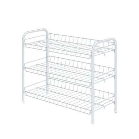 Полка для обуви 3 секции 660*280*520мм металл белая матовая ЭТ5 (1)