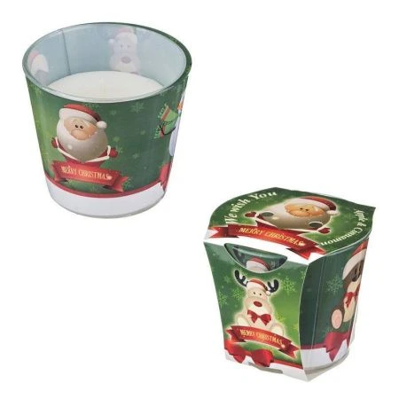 Свеча ароматизированная парафин в стеклянном подсвечнике 9*8см WE WISH YOU яблоко и корица (12.)