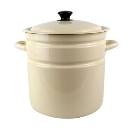 Кастрюля 12л эмаль слон.кость цилиндрическая борт 41804-242-У (2)