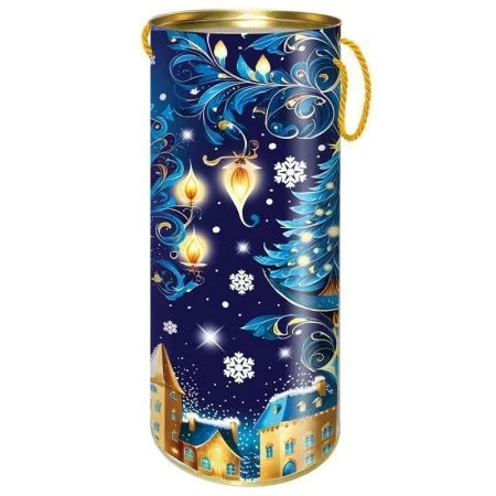 Коробка туба картонная 12*34,5см 1,5кг Новогодние Куранты (9)