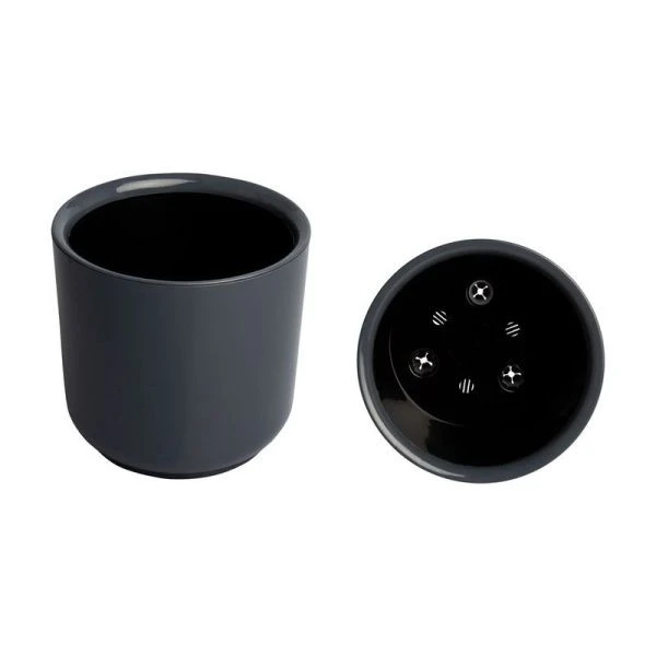 Горшок цветочный 4,4л 19см пластик ДЕЛЬТА с вкладкой антрацит (8)