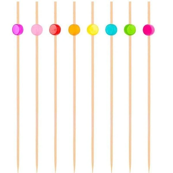 Шпажки для канапе 12см 100шт бамбук Драже разноцветное в пакете PATERRA (50)