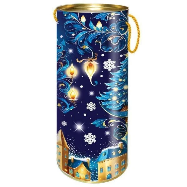 Коробка туба картонная 12*34,5см 1,5кг Новогодние Куранты (9)