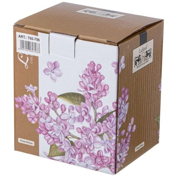 Кружка заварочная 350мл фарфор Lilac с крышкой и мет.ситом (36)