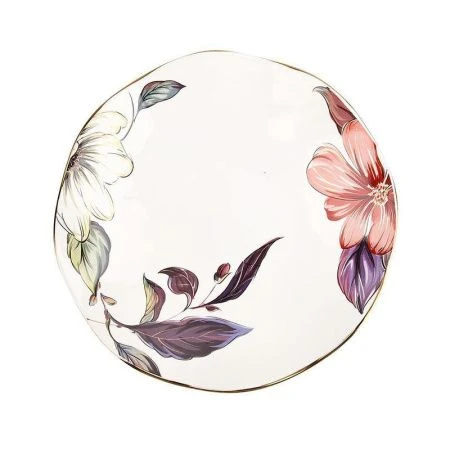 Тарелка мелкая 28*28*3см фарфор отводка золотом ОЛЕАНДР (12)
