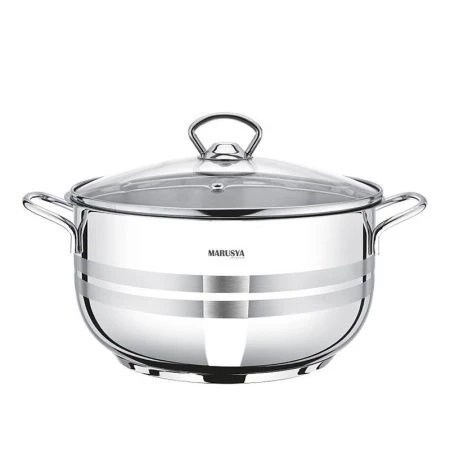 Кастрюля 7,5л нерж.сталь МОДЕРН стекл.крышка 26см (1)