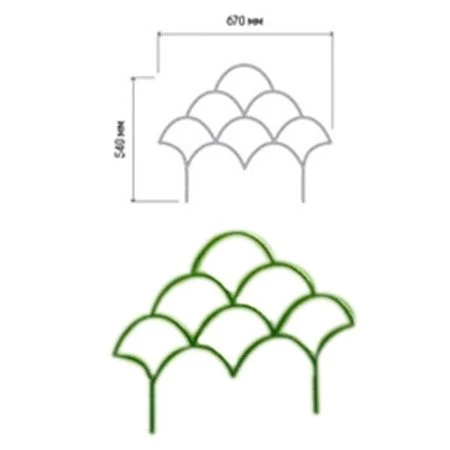 Заборчик садовый 5 секций ВОЛНА 670*540мм металл (1)