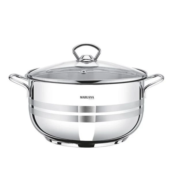 Кастрюля 7,5л нерж.сталь МОДЕРН стекл.крышка 26см (1)