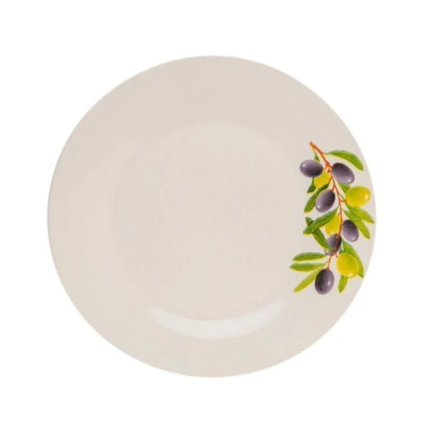 Тарелка мелкая 20см фарфор ОЛИВКИ плоская круглая (12/72)