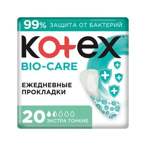 Прокладки ежедневные 20шт Kotex Био-Кэа экстра тонкие (12) 9425078