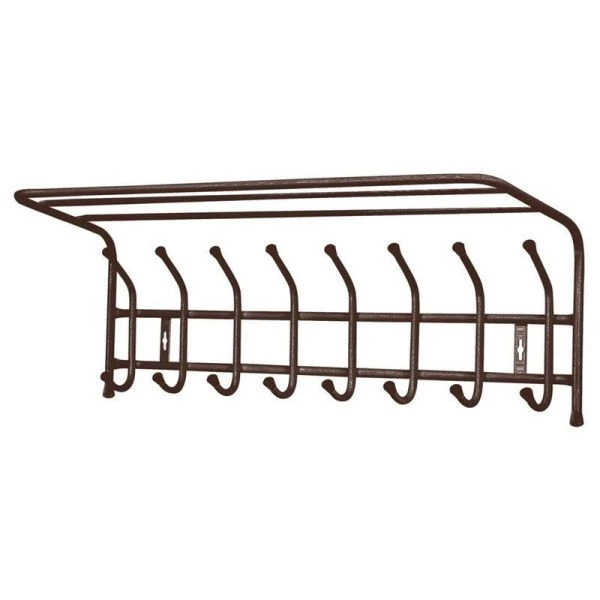 Вешалка с полкой настенная 808*262*245мм металл ВП8М медный антик (5)